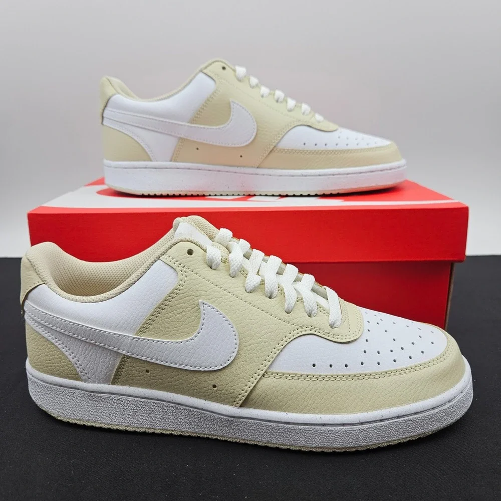 Nike Court Vision Low Light Khaki White Mens Sz 8.5 Womens Sz‎ 10 HM9862-200 New